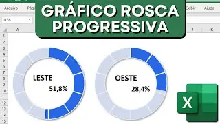 Como Fazer Gráfico de Rosca Progressiva no Excel | Gráfico Moderno e Bonito