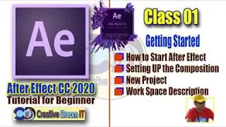 After Effect CC2020 tutorial for beginner Class 01| Get Start,Composition setting, Workspace details