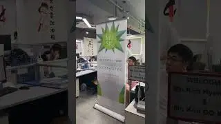 Motorized Electric Scroll Roll Up Banner Stand  