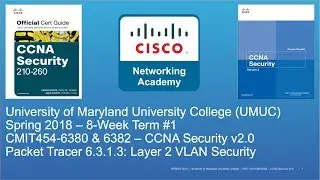UMUC - CMIT 454 - CCNA Security - Spring 2018 - PT 6.3.1.3 Layer 2 VLAN Security - Week #6