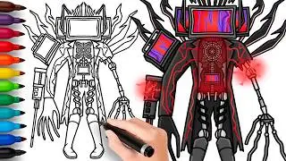 COMO DIBUJAR a NEW CORRUPTED TV MAN TITAN | Skibidi Toilet Garry's Mod - fácil y rápido dibujo