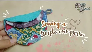 Menjahit Dompet Koin Sederhana | Fabric tutorial. 