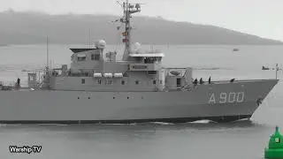 ROYAL NETHERLANDS NAVY HNLMS MERCUUR A900 ENTERS DEVONPORT NAVAL BASE AT DEVILS POINT 10-2-23