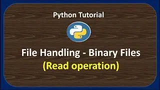 # Python Binary Files ||Read operation || File Handling ||