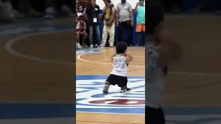 Little Man takes over the basket ball court