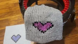 duplicate stitch heart hat