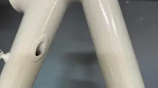1~ minute sandblast and powder coating of my Ave Maldea CX frame