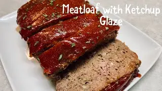 Easy Delicious and Juicy Meatloaf with Ketchup Glaze recipe. Perfect for a busy weekday!