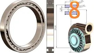 8-Project 50| Tesla Turbine (Turbo Pump) |SolidWorks Tutorial: rear ball bearing -