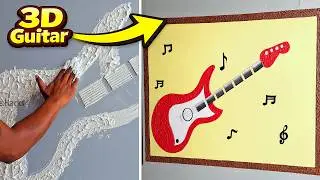 You will be amazed! Putty 3D wall art – Guitar design