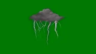 Thunder storm lightning with clouds green screen, Cloud , Thunder, storm , green screen animation,