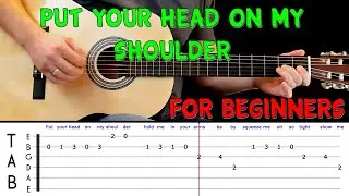 PUT YOUR HEAD ON MY SHOULDER | Easy guitar melody lesson for beginners (with tabs) - Paul Anka