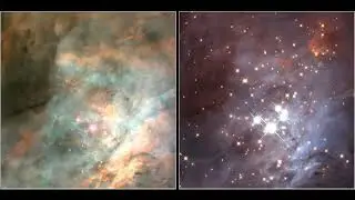 The Orion Nebula (M42) in telescope images (visible, infrared) #telescope #nebula #space #orion