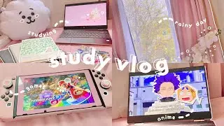 study vlog 📖 — practicing japanese, rainy day, chilling