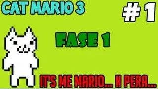 jogando cat mario 3 ganhando a primeira fase em menos de 2 minuto
