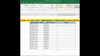 HOW WE USE LEFT AND RIGHT FUNCTION IN MS EXCEL II