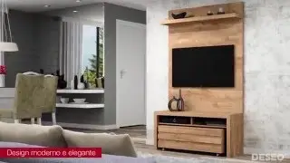 Bancada Rack com mesa de centro e Painel para TV 40