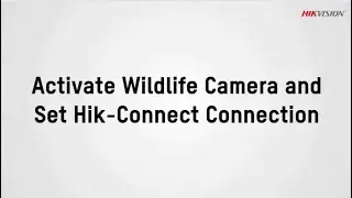 How to activate wildlife camera and configure Hik-Connect connection