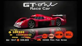 Gran Turismo: 3 A-Spec. Test Course. Toyota GT-ONE Race Car (TS020). 82633HP. 3000+Mph