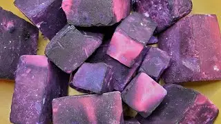 12 BLOCKS PURPLE DYED +DEHYDRATED ADER GYM CHALK CRUMBLE-ASMR