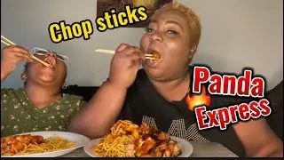 Eating Panda Express with chopsticks!! Big mistake!!