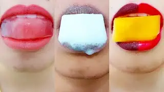 ASMR COLOR ICE eating sounds : ASMR Satisfying COLOR ICE