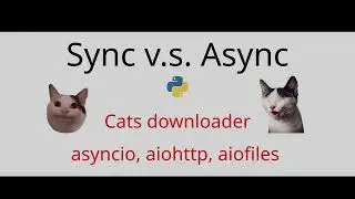 sync  v.s. async  - Скачиваем фотографии котов из интернета. Используем asyncio, aiohttp, aiofiles.
