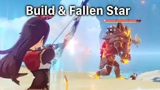 Genshin Impact Amber Build & Fallen Star Challenge (2 versions, no damage taken)