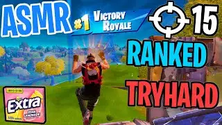 ASMR Gaming 🤩 Fortnite Ranked Tryhard! Relaxing Gum Chewing 🎮🎧 Controller Sounds + Whispering 💤