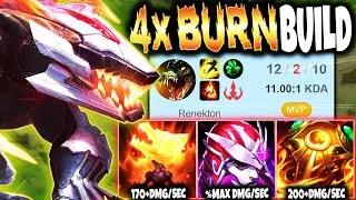 Meet the New 4x BURN 5800+Hp RENEKTON BUILD with 400+ AOE DAMAGE/SEC 🔥 LoL Top Renekton s12 Gameplay