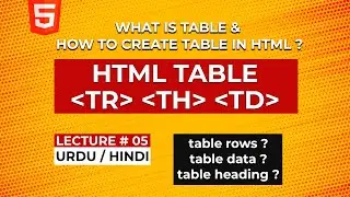 Create Tables Using Tr Th and Td | Html Structured With Tr Th And Td|Lesson 05   #CodeShodeWithAzaib