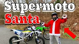 Santa Riding A Super Moto