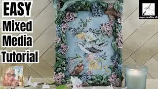 How to Create a MIXED MEDIA for BEGINNERS Using AIR-DRY CLAY and RUB-ON TRANSFERS
