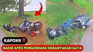 AKIBAT GAYA-GAYAAN❗Nasib Pengendara Kebanyakan Gaya - Crash Nabr4k Pembatas Jalan