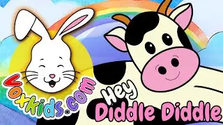 Hey Diddle Diddle 🌈 Cow Jumped Over The Moon Song 🐰 💕 🎵 MyVoxSongs @NurseryRhymes