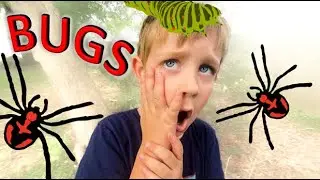 BUG HUNT for REAL BUGS!! COCKROACH, Spiders, SLUGS, Caterpillar, Hammerhead Worm and MORE FOR KIDS!!
