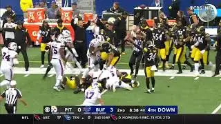 Tj Watt CRUSHES Josh Allen Forcing Fumble NFL Football Highlights 2021-2022 Bills Vs Steelers