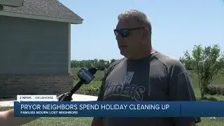 Pryor football team, neighbors spend Memorial Day on tornado recovery