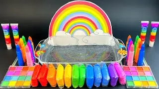 My best Rainbow Slime Video #ASMR Random shiny things into slime #Satisfying #슬라임