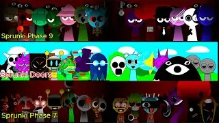 Phase 9 vs Phase 8 vs Phase Doors in Incredibox Sprunki   All character together