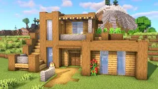 Minecraft: How To Build a Modern Wooden Survival House | Tutorial