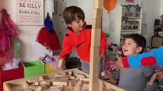 At home kids activities: WOODEN BLOCKS play