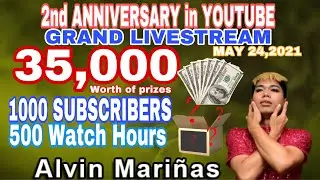 GRAND LIVESTREAM!!!!! HAPPY 2ND YOUTUBE ANNIVERSARY (35k worth of prizes)