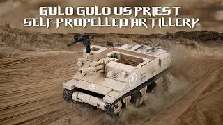 GULO GULO WW2 Military Series US M7B1 Priest Model Tank self-propelled artillery Building Blocks