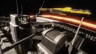 Elite Dangerous | Federal Corvette парит над станцией