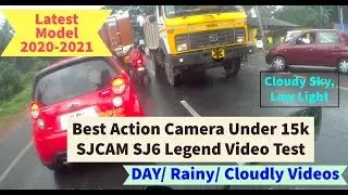 SJCAM SJ6 2020 Legend Video Test On Helmet Mount- Day/Rain/Cloudy | Battery Backup & Review - 4K Cam