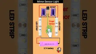 Simple mirror touch Sansor project #BC547#Sansor#school #simple #shorts #youtubeshorts