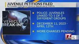 Petitions filed for 5 juveniles in string of vehicle break-ins and thefts in Durham, police say