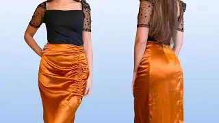 Ripping orange satin skirt