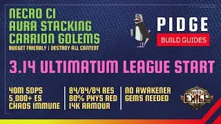 3.14 League Start Build Guide | Carrion Golems CI Aura Stacking Necro | Ultimatum
